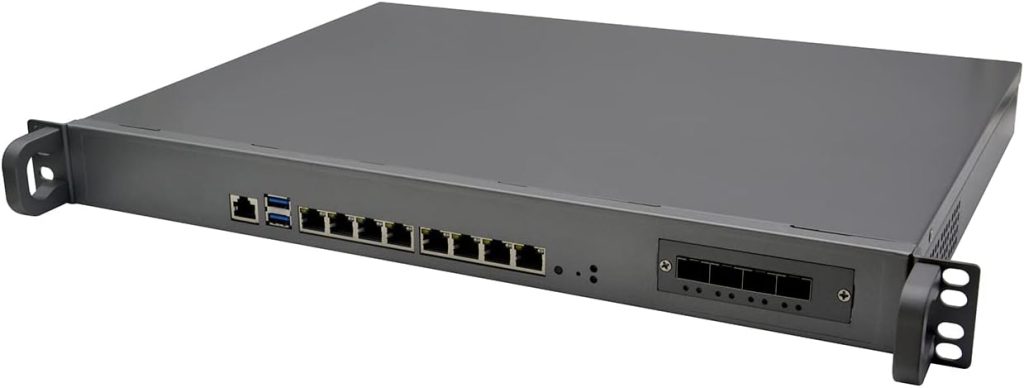 1U Firewall Appliance 10GbE, Mikrotik, OPNsense, VPN, Network Rackmount, Intel Core I7 9700, HUNSN RZ06, 8 x Intel I210 Gigabit, 2 x SFP+ JL82599ES 10 Gigabit, 8G RAM, 512G SSD