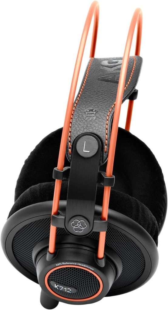 AKG K712PRO Open-Back, Over-Ear Premium Reference Class Studio Headphones, Sophisticated Open Technology, Revolutionary Flat Wire Voice Coil, Broad and spacious soundstage, Comfortable Design - Black