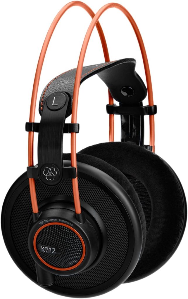 AKG K712PRO Open-Back, Over-Ear Premium Reference Class Studio Headphones, Sophisticated Open Technology, Revolutionary Flat Wire Voice Coil, Broad and spacious soundstage, Comfortable Design - Black