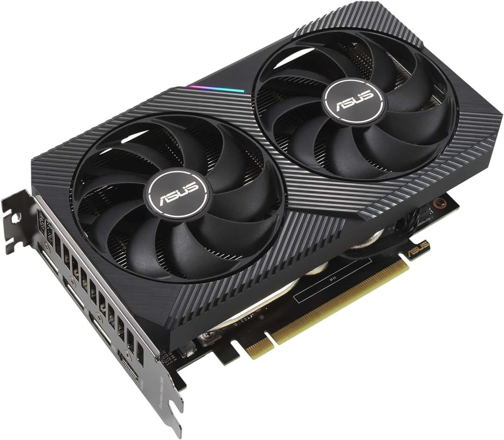 ASUS Dual NVIDIA GeForce RTX 3060 V2 OC Edition 12GB GDDR6 Gaming Graphics Card, PCIe 4.0, 12GB GDDR6 memory, HDMI 2.1, DisplayPort 1.4a, 2-slot design, Axial-tech fan design, 0dB technology, and more