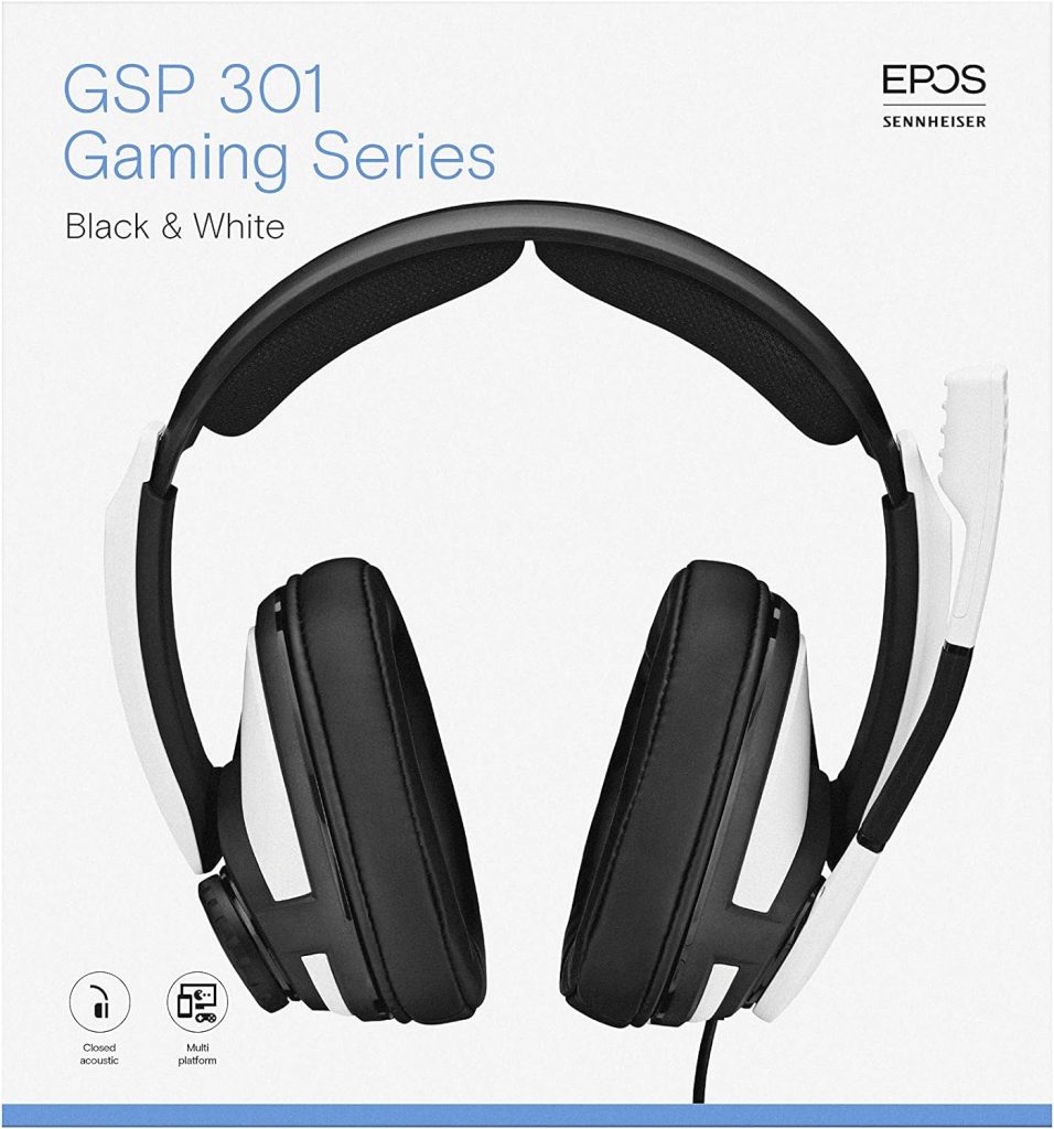 EPOS I Sennheiser GSP 301 Gaming Headset with Noise-Cancelling Mic, Flip-to-Mute, Comfortable Memory Foam Ear Pads, Headphones for PC, Mac, Xbox One, PS4, PS5, Nintendo Switch, Smartphone compatible