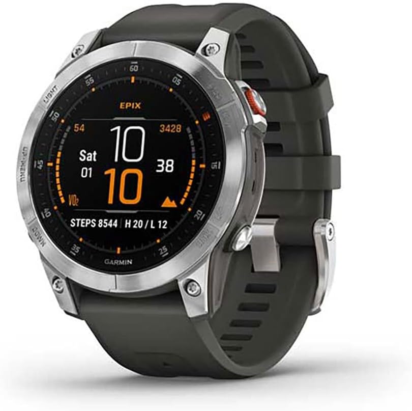 Garmin epix Gen 2 Premium Multisport GPS Smartwatch, AMOLED Touch Screen, Advanced Health and Training Features, Adventure Watch with up to 16 days battery life, Slate Steel and Black