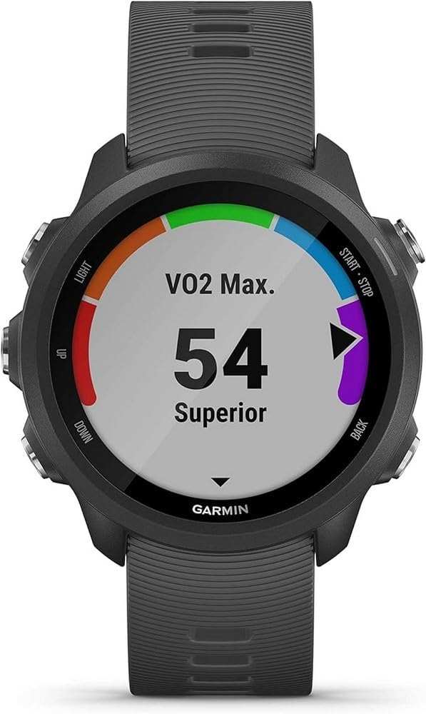 Garmin Forerunner 245 Easy to Use Lightweigh GPS Running Smartwatch, Running and Training Guidance, Safety and Tracking Features included, Up to 7 days Battery Life, Slate