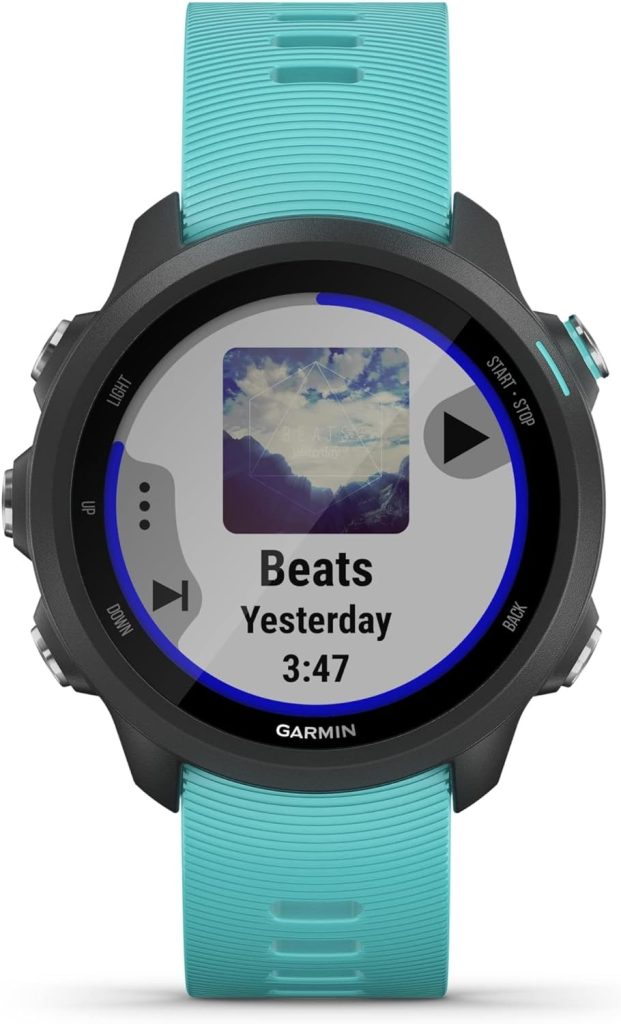 Garmin Forerunner 245 Music GPS Running Smartwatch, with music and running and training features, Aqua Band