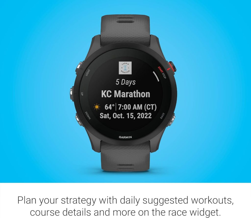 Garmin Forerunner 255S Small Easy to Use Lightweight GPS Running Smartwatch, Advanced Training and Recovery Insights,Safety and Tracking Features included, Up to 12 days Battery Life, Powder Grey