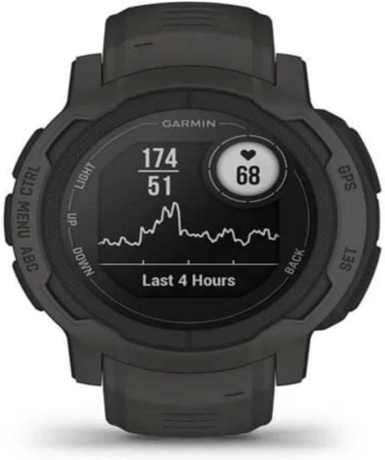 Garmin Instinct 2, Rugged GPS Smartwatch, Built-in Sports Apps and Health Monitoring, Ultratough Design Features, Graphite