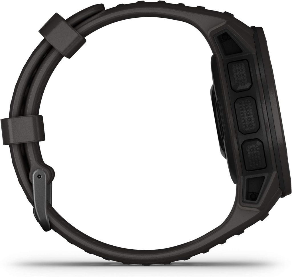 Garmin Instinct SOLAR, Rugged GPS Smartwatch, Built-in Sports Apps and Health Monitoring, Solar Charging and Ultratough Design Features, Graphite