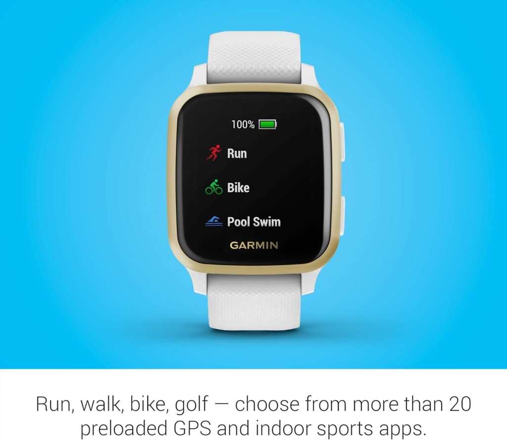 Garmin [ Renewed ] Venu Sq, GPS Smartwatch with All-day Health Monitoring and Fitness Features, Built-in Sports Apps and More, Up to 6 days battery life, White (Renewed)