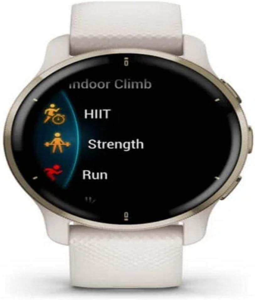 Garmin Venu 2 PLUS, AMOLED GPS Smartwatch with All-day Advanced Health and Fitness Features, Voice Functionality, Music Storage, Wellness Smartwatch with up to 9 days battery life, Ivory
