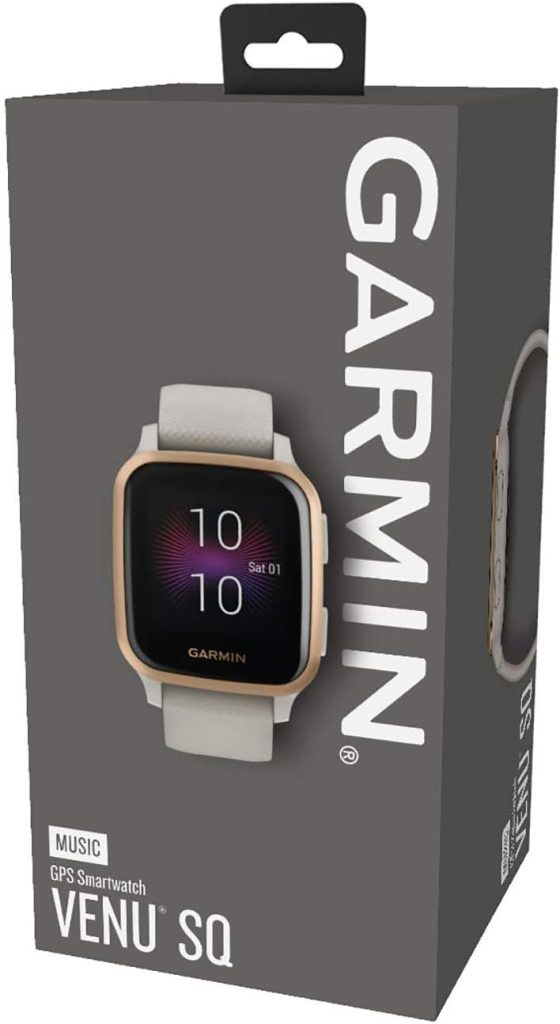 Garmin Venu Sq Music Edition GPS Smartwatch with All-day Health Monitoring and Fitness Features, Built-in Sports Apps and More, Black with Slate Bezel
