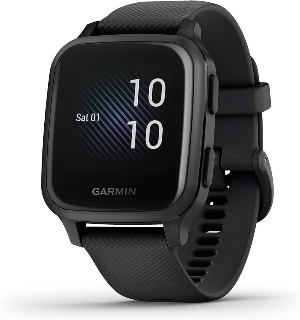 Garmin Venu Sq Music Edition GPS Smartwatch with All-day Health Monitoring and Fitness Features, Built-in Sports Apps and More, Black with Slate Bezel