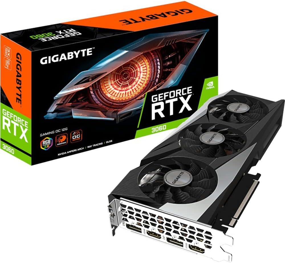 Gigabyte GeForce RTX 3060 Gaming OC 12GB V2 LHR Graphics Card, GV-N3060GAMING OC-12GD V2, Multi-Colour