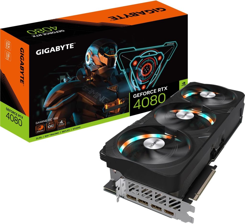 Gigabyte GeForce RTX 4080 GAMING OC 16GB Graphics Card - 16GB DDR6X, PCI-E 4.0, Core 2535Mhz, RGB, Anti-sag bracket, DP 1.4, HDMI 2.1a, NVIDIA DLSS 3, GV-N4080GAMING OC-16GD