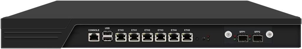 HUNSN 1U Cabinet Firewall Appliance 10GB, Mikrotik, OPNsense, VPN, Network Rackmount, Intel Core I7 9700, RJ16k, 6 x Intel 2.5GbE I226-V, 2 x SFP+ 82599es 10 Gigabit, 32G RAM, 512G SSD