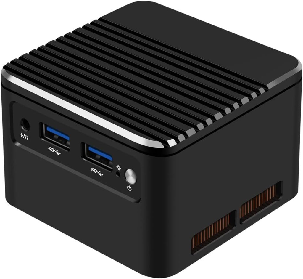 HUNSN Micro Firewall Appliance, Mini PC, VPN, Router PC, I3 N305, RJ48, 4 x 2.5GbE I226-V, Type-C 12-19V, HDMI, 2 x USB3.1, Type-C, TF, 16GB LPDDR5 RAM, NO Storage, NO System