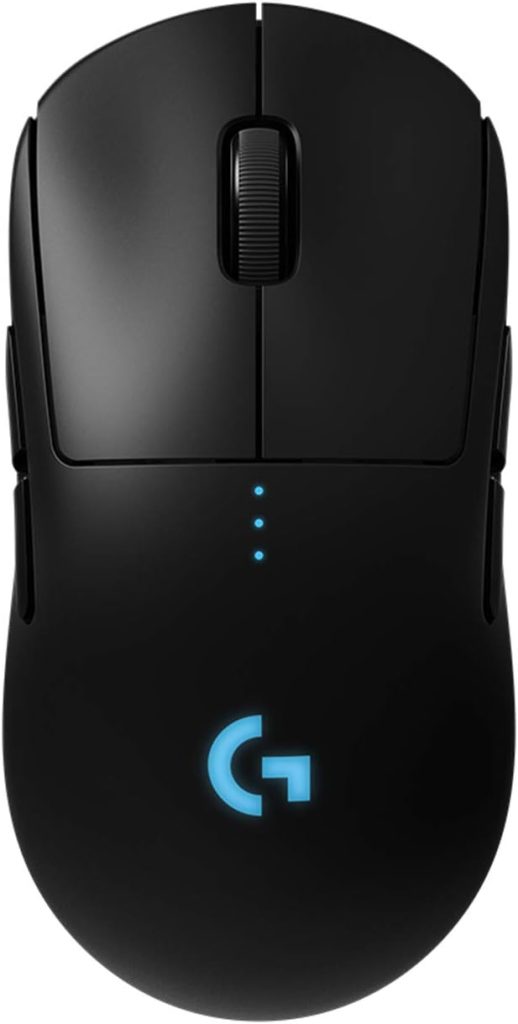 Logitech G PRO Wireless Gaming Mouse, HERO 25K Sensor, 25,600 DPI, RGB, Ultra Lightweight, 4-8 Programmable Buttons, Long Battery Life, POWERPLAY-compatible, UK Packaging, PC/Mac - Black