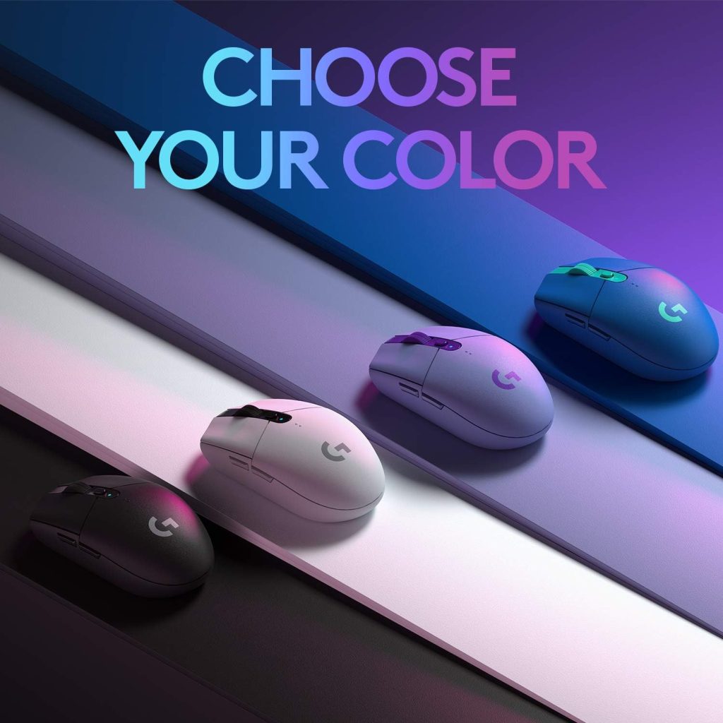 Logitech G305 LIGHTSPEED Wireless Gaming Mouse, HERO 12K Sensor, 12,000 DPI, Lightweight, 6 Programmable Buttons, 250h Battery Life, On-Board Memory, PC/Mac, Blue