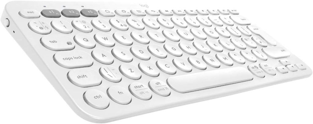 Logitech K380 Multi-Device Bluetooth Wireless Keyboard with Easy-Switch for up to 3 Devices, Slim, 2 Year Battery – PC, Laptop, Windows, Mac, Chrome OS, Android, iPad OS, Apple TV - Off White