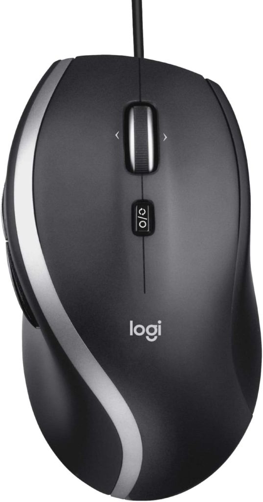 Logitech M500 Wired USB Mouse, High Precision 1000 DPI Laser Tracking, 7 Buttons, PC / Mac / Laptop - Black