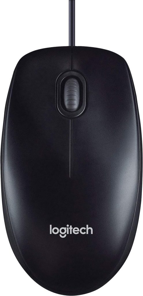 Logitech M90 Wired USB Mouse, 1000 DPI Optical Tracking, Ambidextrous PC / Mac / Laptop - Black, One size, (910-001793)