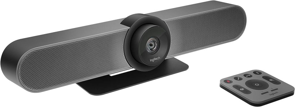 Logitech MeetUp Video Conferencing System, Ultra HD 4K/1080p/720p, 3 Microphones/Adjustable Speakers, Wide Field of View 120°, PC/Mac/Laptop/Macbook/Tablet - Black, 4K