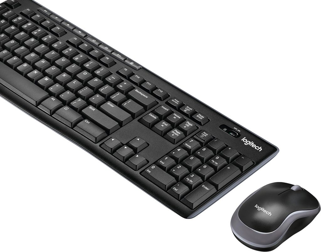 Logitech MK270 Wireless Keyboard and Mouse Combo for Windows, 2.4 GHz Wireless, Compact Mouse, 8 Multimedia and Shortcut Keys, 2-Year Battery Life, for PC, Laptop, QWERTY UK English Layout - Black