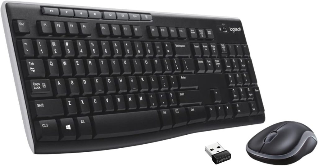 Logitech MK540 Advanced Wireless Keyboard and Mouse Combo for Windows, 2.4 GHz Unifying USB-Receiver, Multimedia Hotkeys, 3-Year Battery Life, for PC, Laptop, QWERTY UK English Layout - Black