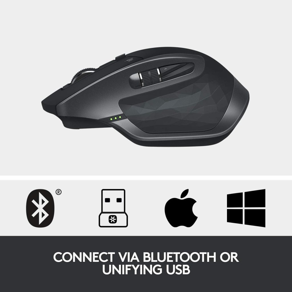 Logitech MX Master 2S Wireless Mouse with Flow Cross-Computer Control and File Sharing for PC and Mac, Grey