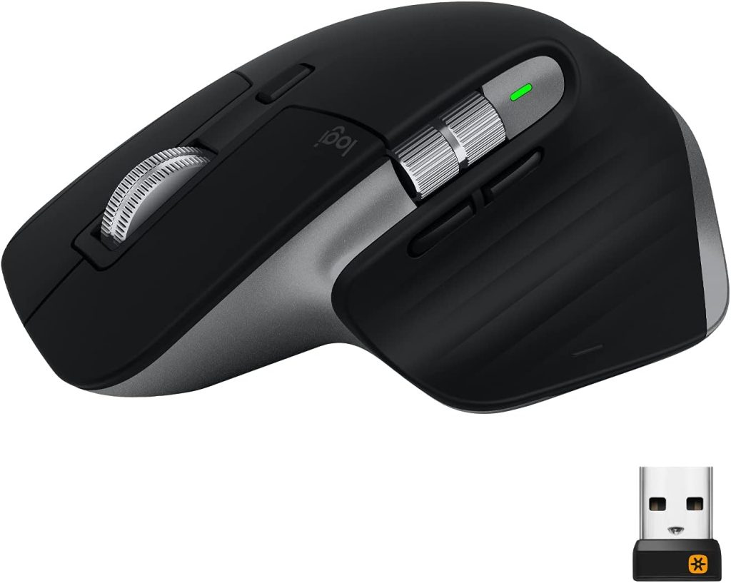 Logitech MX Master 3S for Mac - Wireless Bluetooth Mouse with Ultra-fast Scrolling, Ergo, 8K DPI, Quiet Clicks, Track on Glass, Customisation, USB-C, Apple, iPad - Space Grey