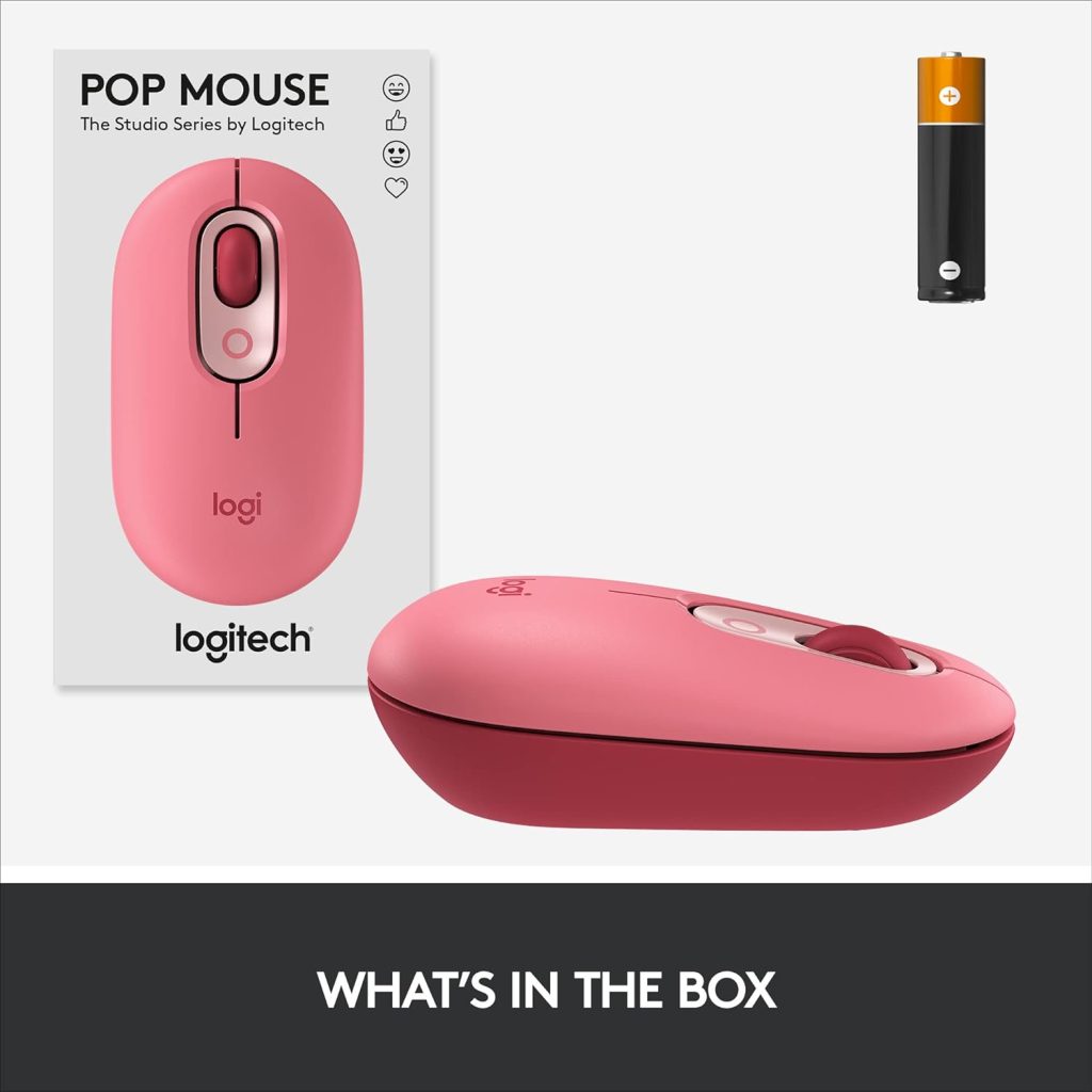 Logitech POP Mouse, Wireless Mouse with Customisable Emojis, SilentTouch Technology, Precision/Speed Scroll, Compact Design, Bluetooth, USB, Multi-Device, OS Compatible - Daydream