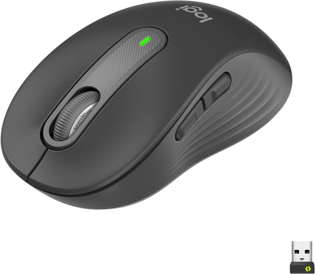 Logitech Signature M650 L Full Size Wireless Mouse - For Large Sized Hands, 2-Year Battery, Silent Clicks, Customisable Side Buttons, Bluetooth, for PC/Mac/Multi-Device/Chromebook - White