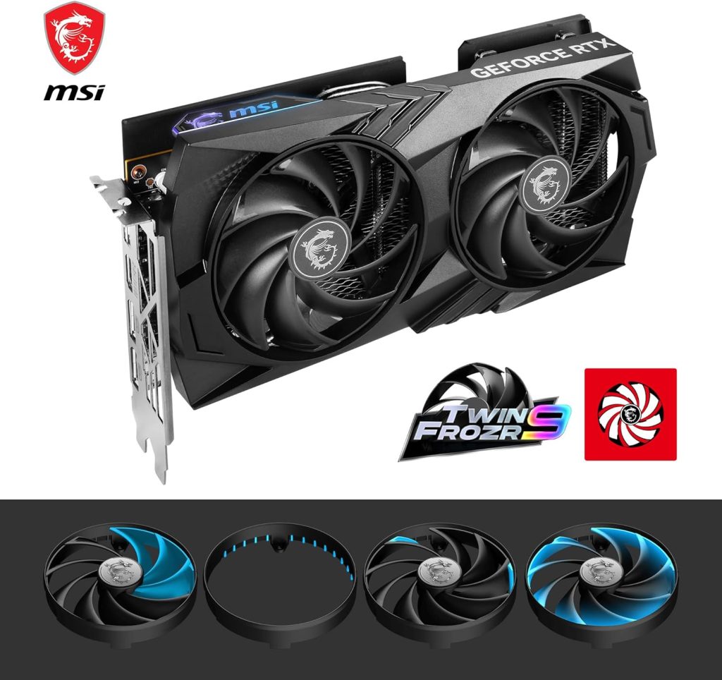 MSI GeForce RTX 4060 VENTUS 2X BLACK 8G OC Gaming Graphics Card - 8GB GDDR6X, PCI Express Gen 4, 128-bit, 3x DP v 1.4a, HDMI 2.1a (Supports 4K  8K HDR)