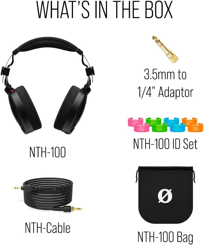 RØDE NTH-100 Professional Over-ear Headphones For Content Creation, Music Production, Mixing and Audio Editing, Podcasting, Location Recording (Black)