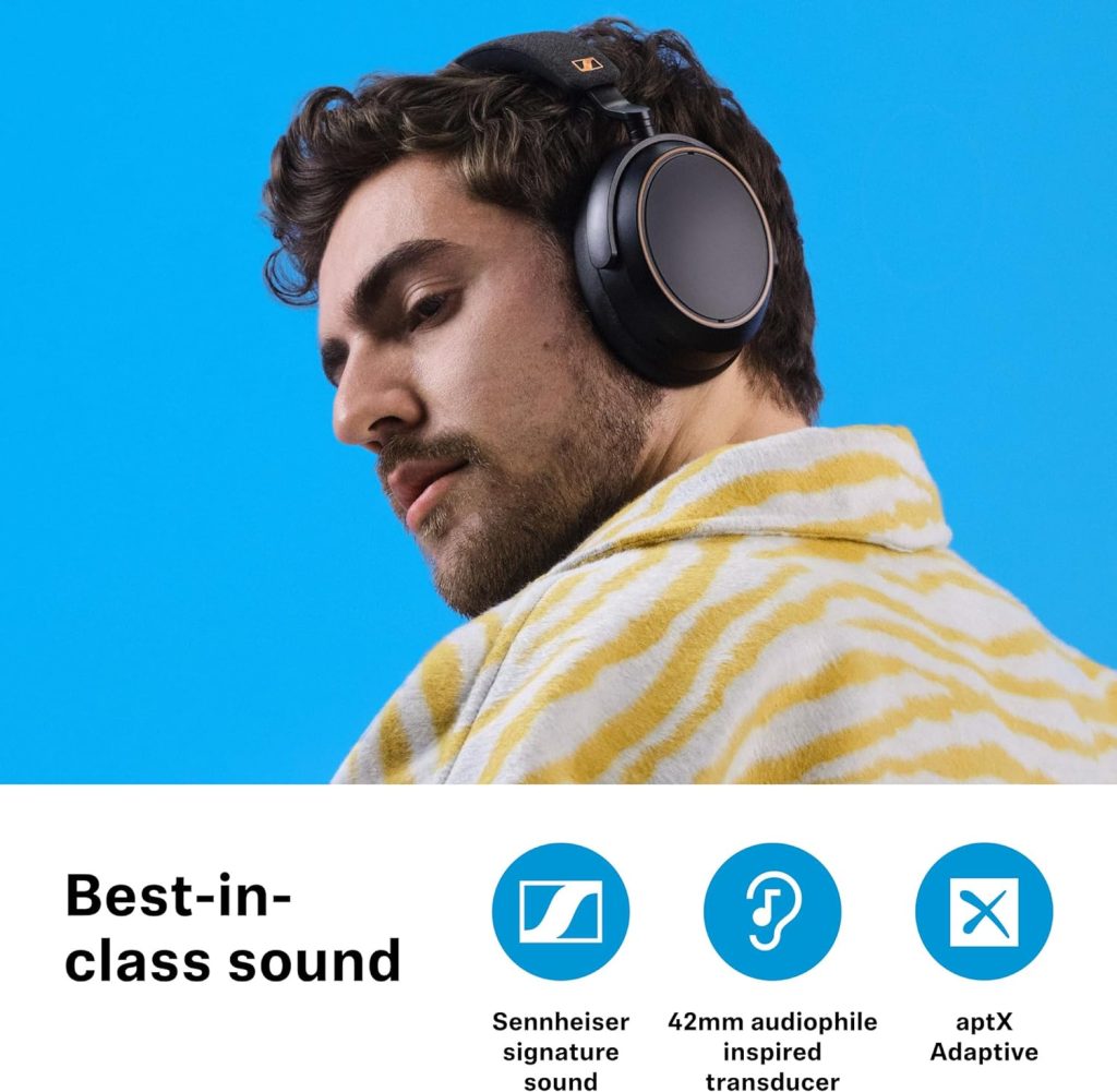 Sennheiser MOMENTUM 4 Wireless Special Edition Headphones, Bluetooth for Crystal-Clear Calls w/Adaptive Noise Cancellation, 60h Battery Life, Customizable Sound, Black/Copper