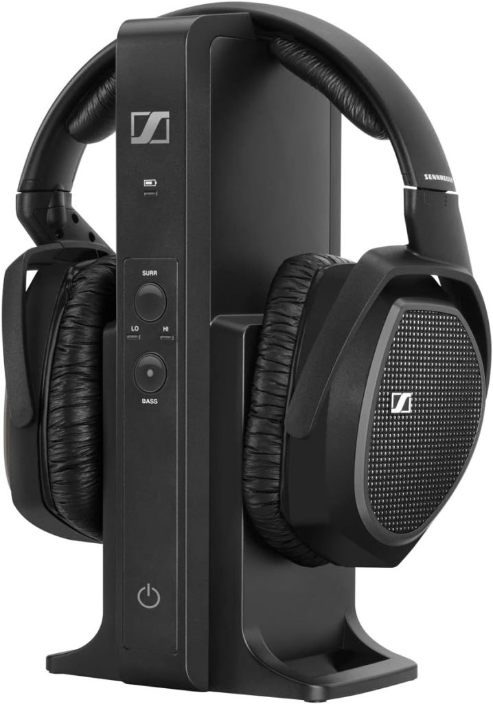 Sennheiser RS 175 digital wireless over-ear headphones - bass boost and surround sound for home and TV entertainment systems, black