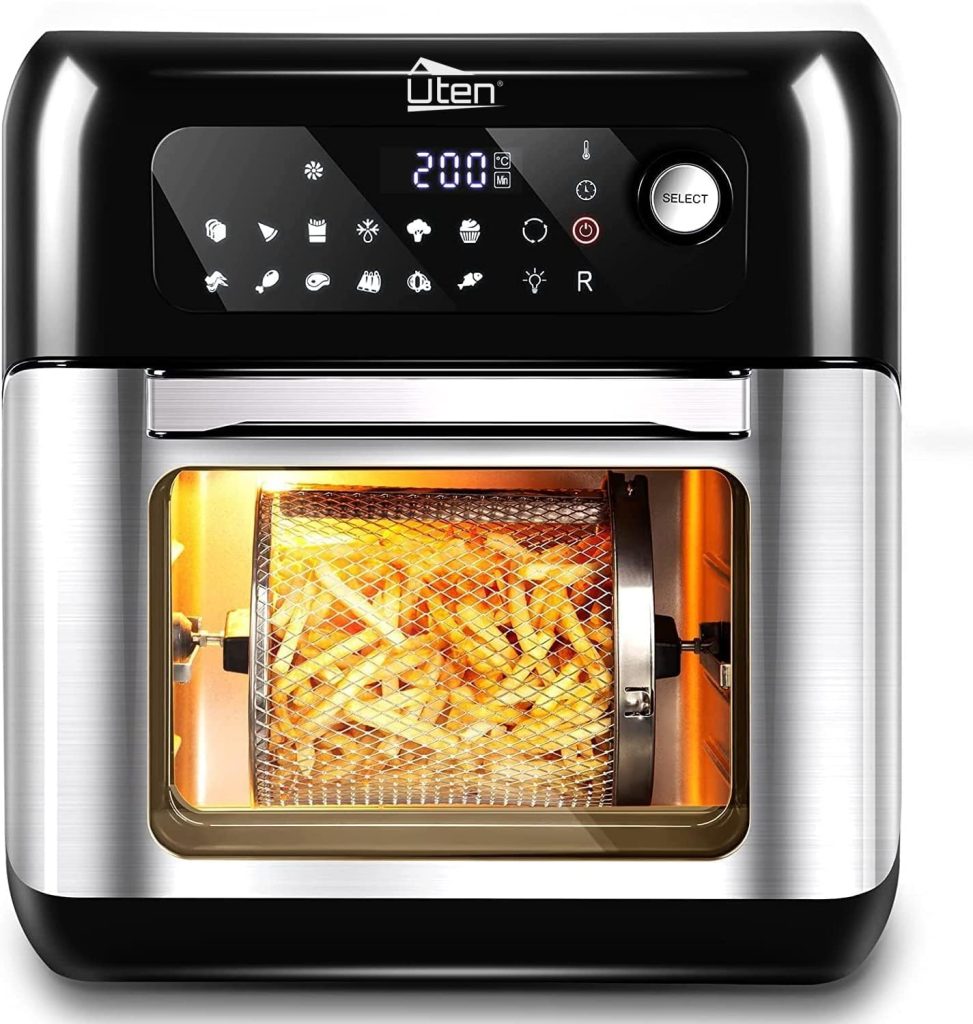 Air Fryer Oven, Uten 10L Digital Air Fryers Oven, Smart Tabletop Oven with 12 Preset Menus, LED Touch Screen Temperature and Control for Baking with Recipe, 1500W