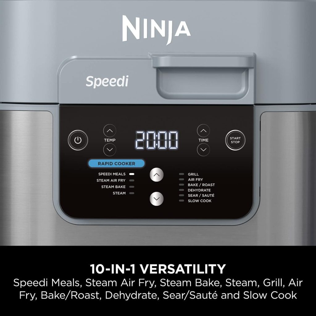 Ninja Speedi 10-in-1 Rapid Cooker, Air Fryer and Multi Cooker, 5.7L, Meals for 4 in 15 Minutes, Air Fry, Steam, Grill, Bake, Roast, Sear, Slow Cook  More, Cooks 4 Portions, Copper Black ON400UKCP