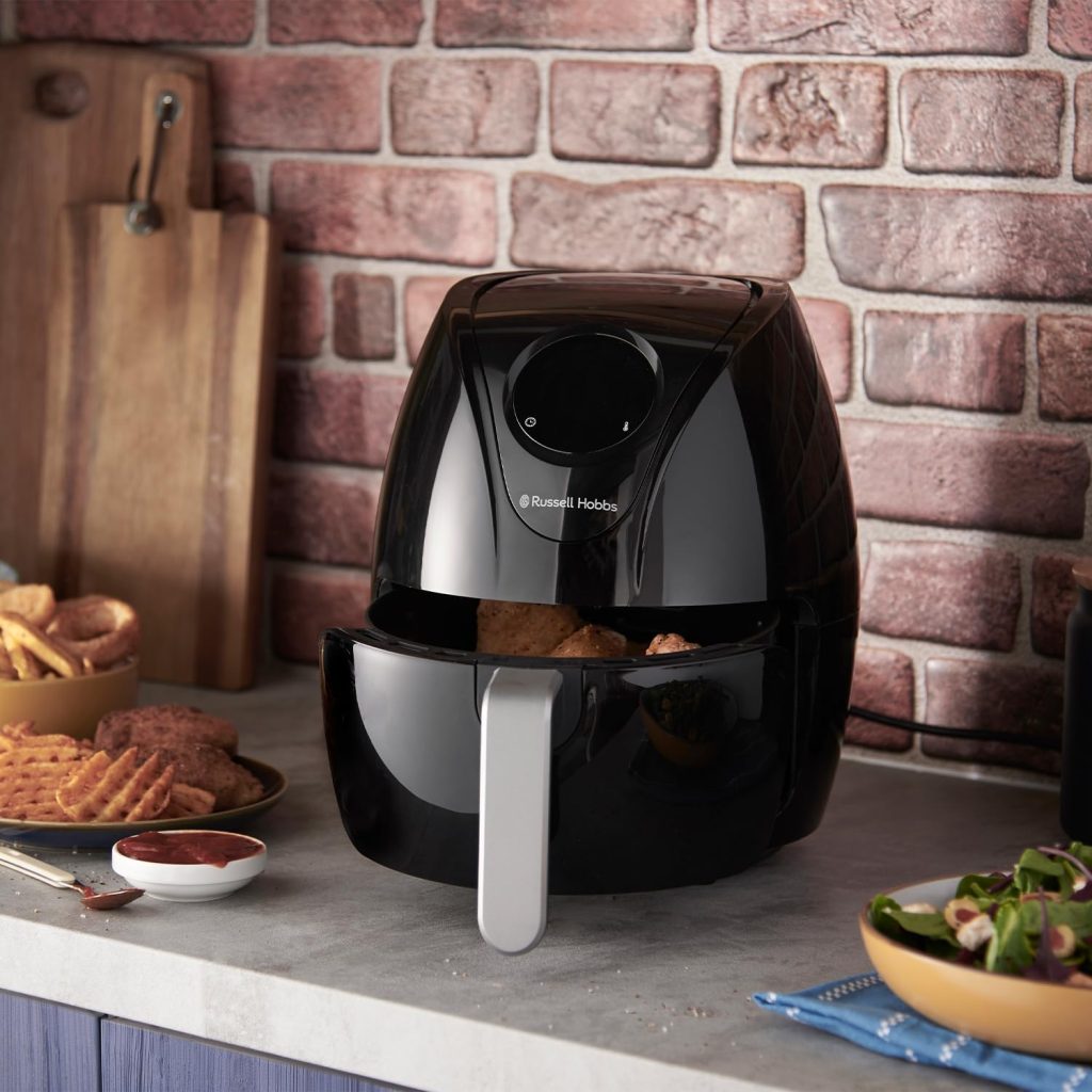 Russell Hobbs 4L Rapid Digital Air Fryer [7 Cooking Functions |10 Programs] Energy Saving, Max temp 220°C, Easy clean, Touch screen, Use without oil, Grill, Bake, Roast, Reheat, Frozen etc. 27160