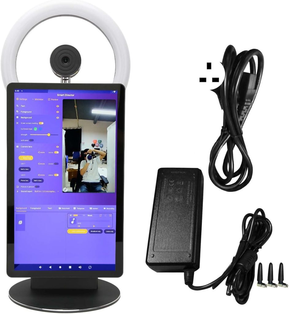 All In One Live Streaming Machine, 15.6 Inch FHD 2.4G 5G Wifi Desktop Live Streaming Equipment 5.0 For Home (UK Plug)