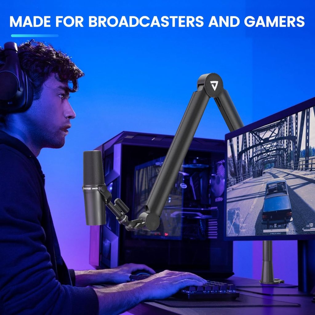 Boom Arm Stand THRONMAX S8 Mic Stand for Game Streaming and Broadcasting/Sturdy and Universal Mic Arm with 1/4“，3/8 to 5/8 Adapter，All-Metal and Fully Adjustable Mic Arm