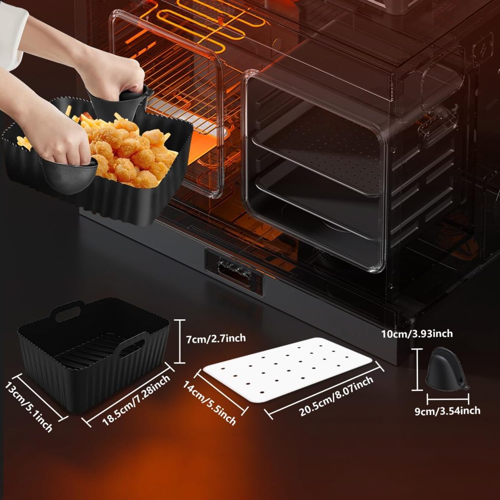 Covlongyu Air Fryer Accessories,10 PCS -Air Fryer Rack/Liners Basket  Silicone Oven Gloves Food ClipOil Brush,AF300/400UK