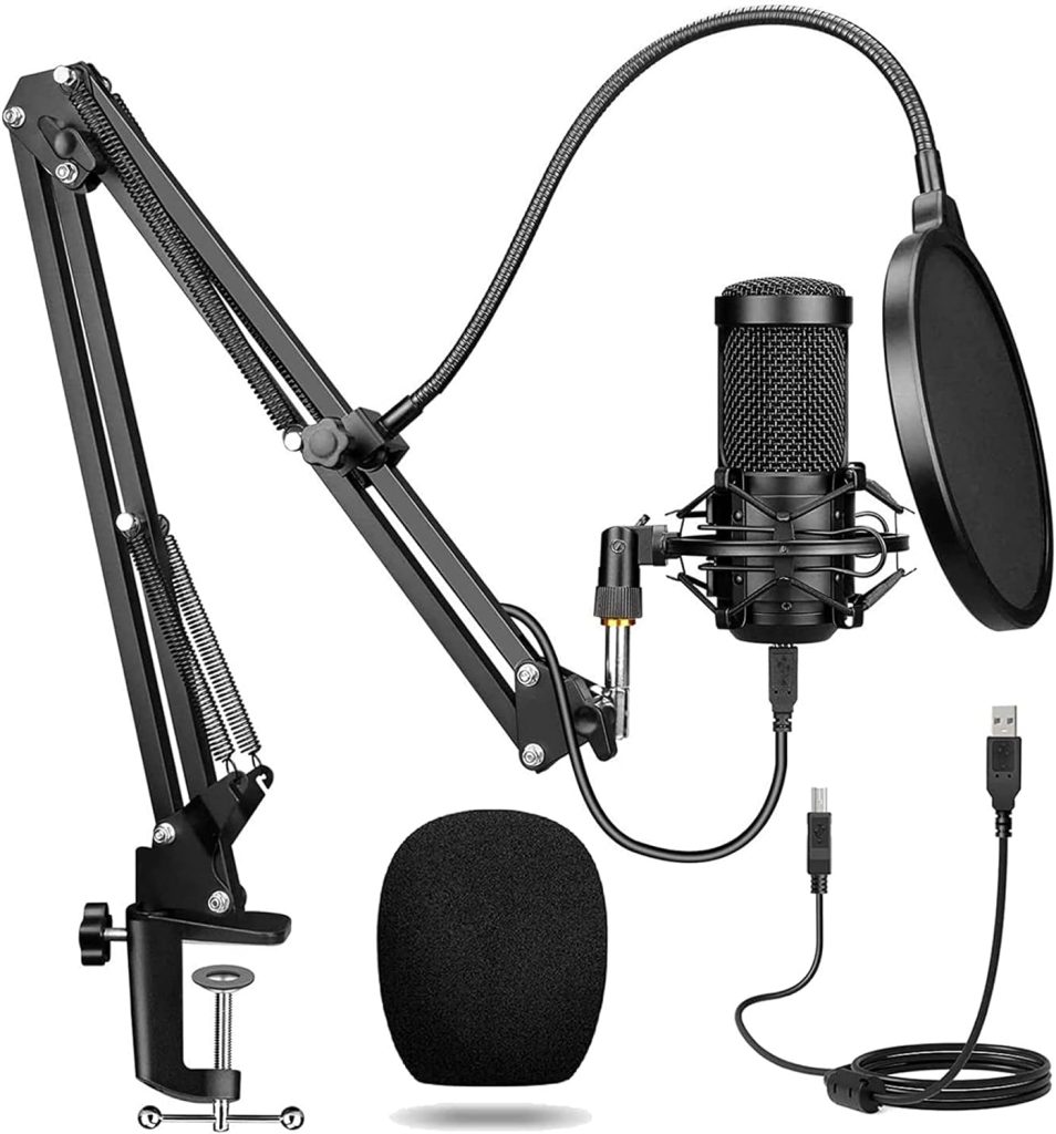 Enocos USB Microphone, Studio Cardioid Condenser Microphone Kit for Gaming, Streaming, Podcasting, YouTube, Recording