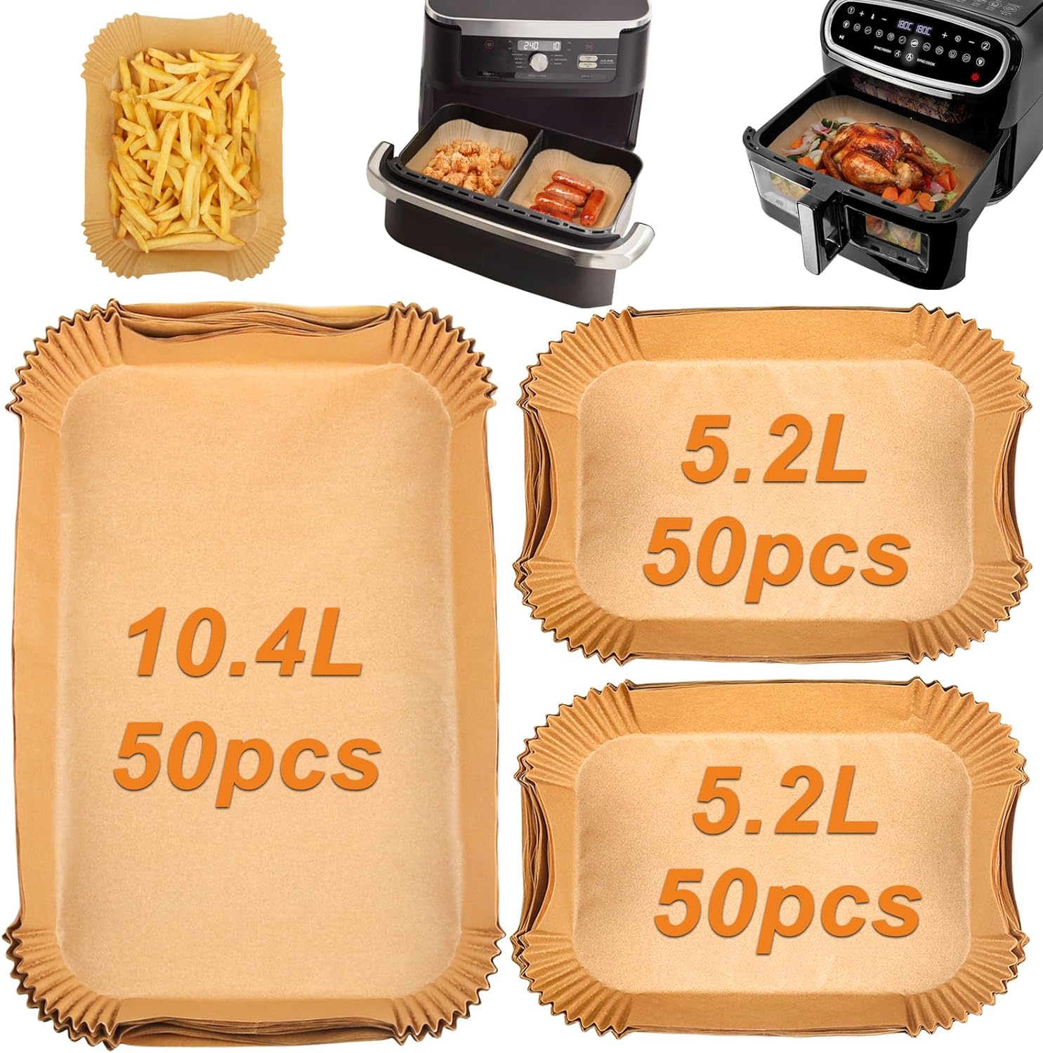 GINOYA Air Fryer Liner 2 Stück Silikon - Für Chefman 2L Mini Airfritteuse