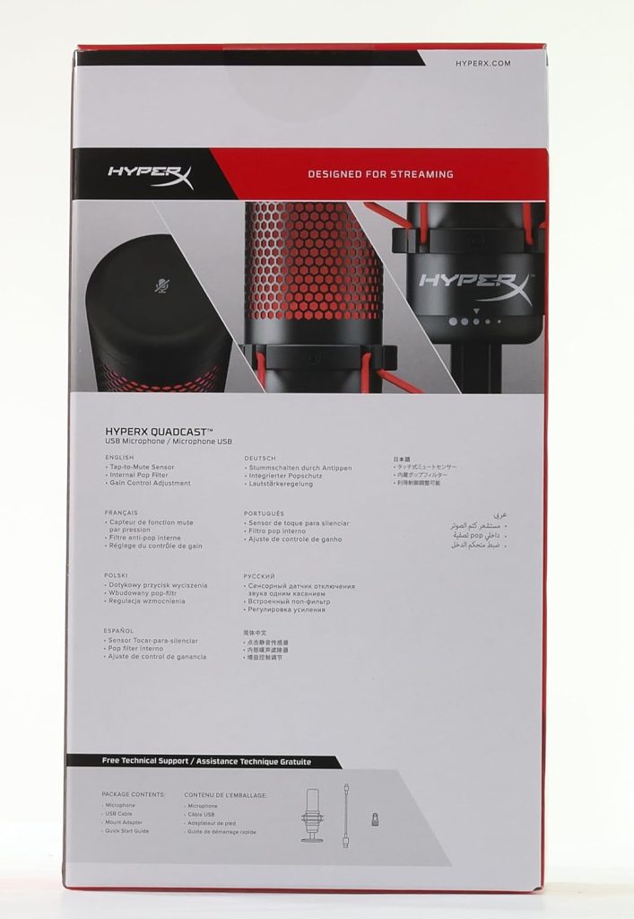 HyperX QuadCast – Standalone Microphone for streamers, content creators and gamers PC, PS4, and Mac, usb