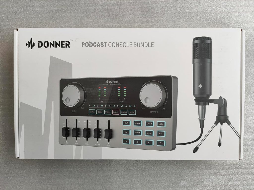 Podcast Equipment Bundle, Donner Multifunction Podcast Starter Kit with Condenser Microphone for Live Streaming, Music Recording, Fits most PC, Smartphones, Tablets, Black
