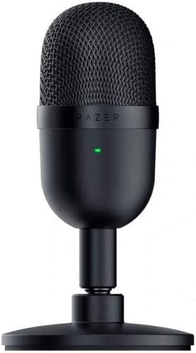 Razer Seiren Mini - USB Condenser Microphone for Streaming (Compact with Supercardioid Polar Pattern, Tiltable Stand, Integrated Shock Absorber) Black