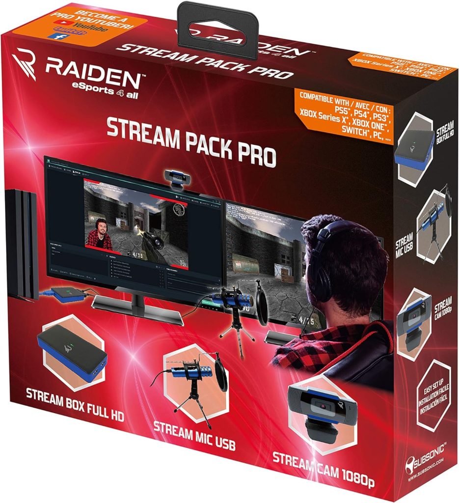Subsonic Multi - Pro Gaming Stream Pack Pro for Youtubers and Online Gamers (PS5)