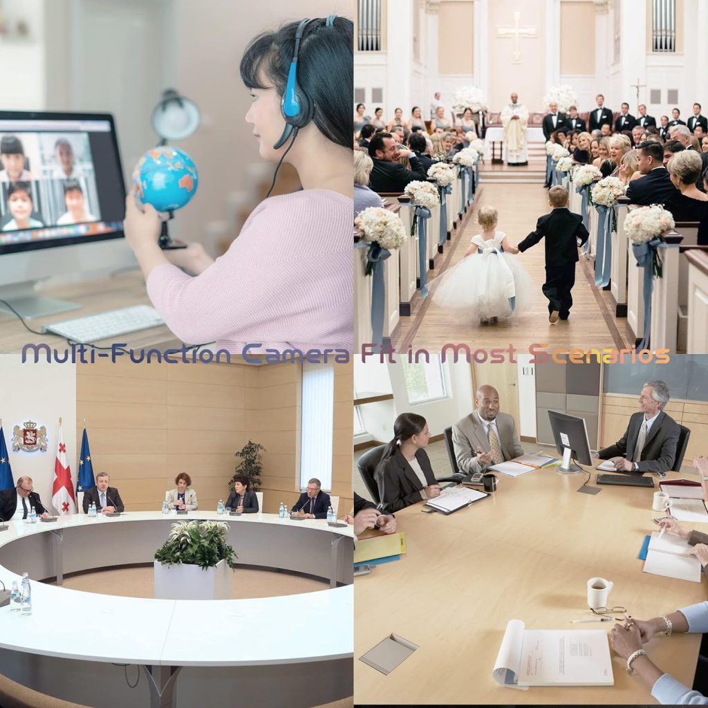 Tenveo Conference Room Camera System with Bluetooth Speaker and Microphone 20X PTZ USB/HDMI/RJ45 Video Conferencing Camera Kit 1080P 60FPS Live Streaming Camera for Meeting Church Education