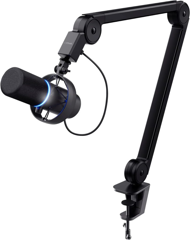 Trust Gaming Microphone GXT 255+ Onyx Professional Streaming Microphone With Arm, Shock Mount, Pop Filter, Cardioid USB Microphone for Podcast, ASMR, Music Recording, Broadcasting [Amazon Exclusive]