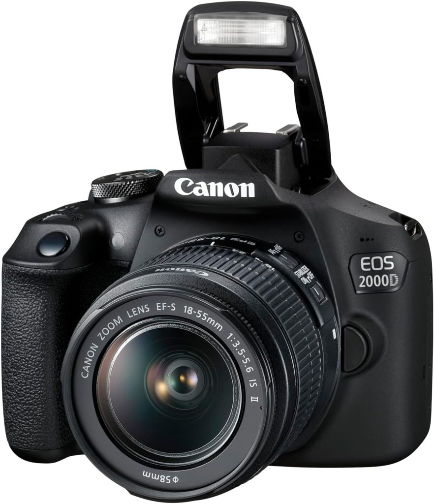 Canon EOS 2000D DSLR Camera and EF-S 18-55 mm f/3.5-5.6 IS II Lens - Black